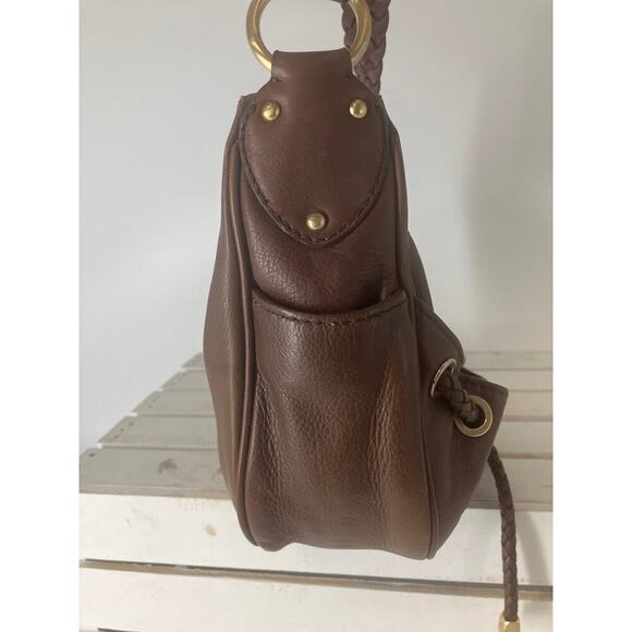 MICHAEL KORS MEDIUM BROWN PEBBLED LEATHER VINTAGE HOBO BAG - Picture 4 of 16